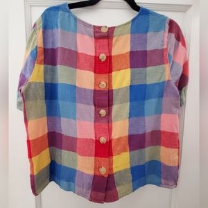 Madewell - Short Sleeve, M, Colorful Gingham/Plaid Top with Buttons